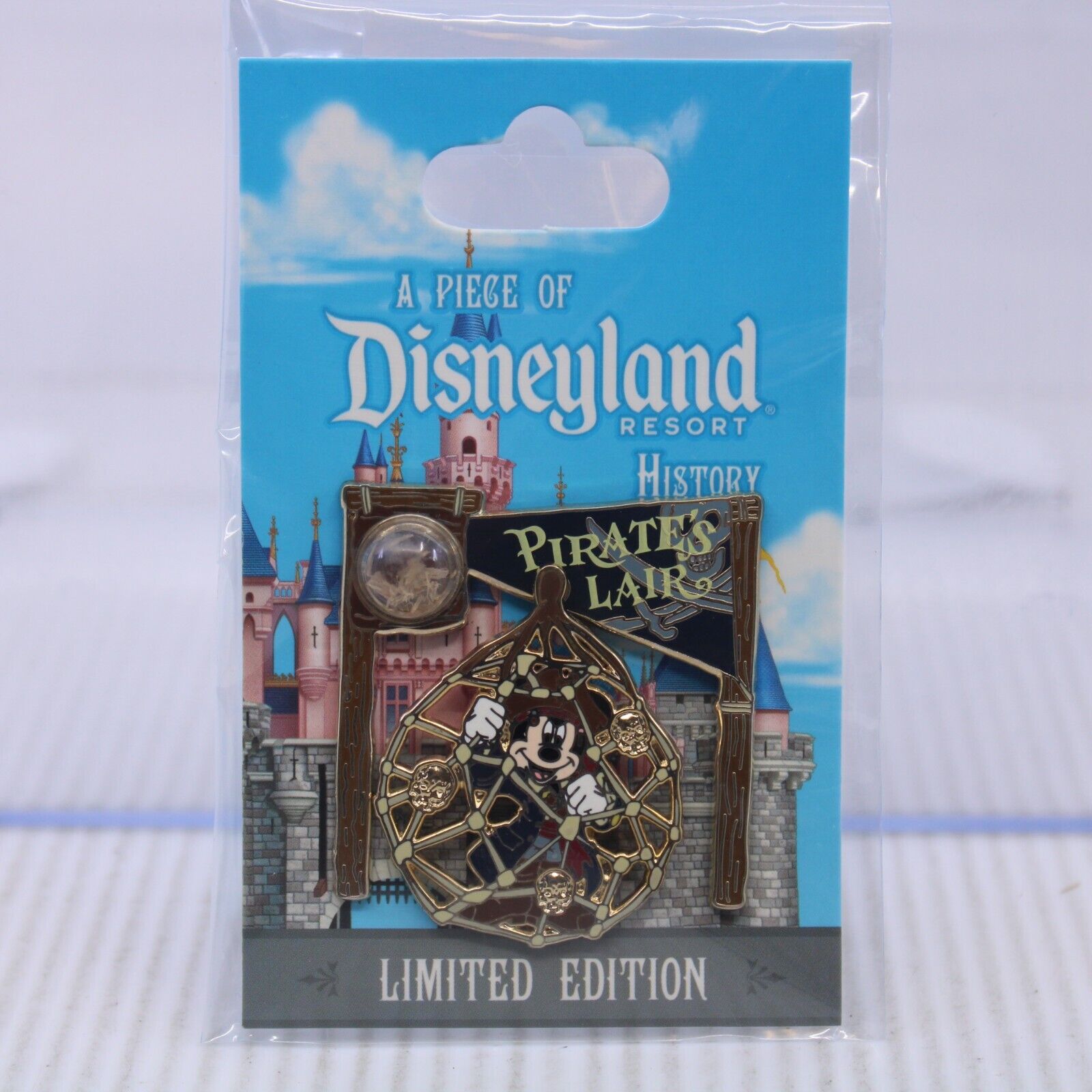 C2 Disney DLR LE Pin Piece of History Disneyland Pirates Laid Mickey Mouse