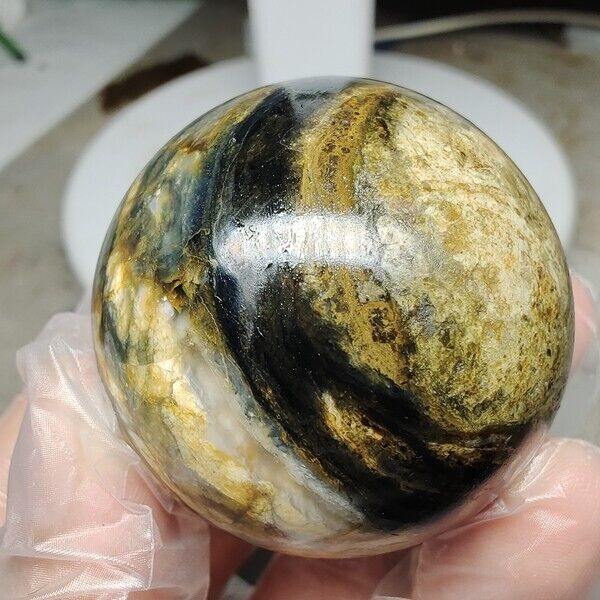 130g WOW Natural Rare Pietrsite Crystal ball Quartz Sphere Healing