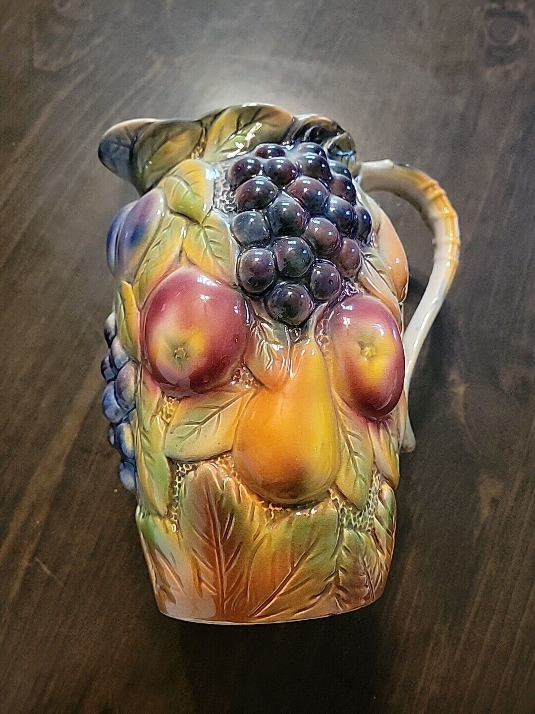Beautiful Signed SYLVAC Collectable Colorful Vintage Fruit Design Pitcher