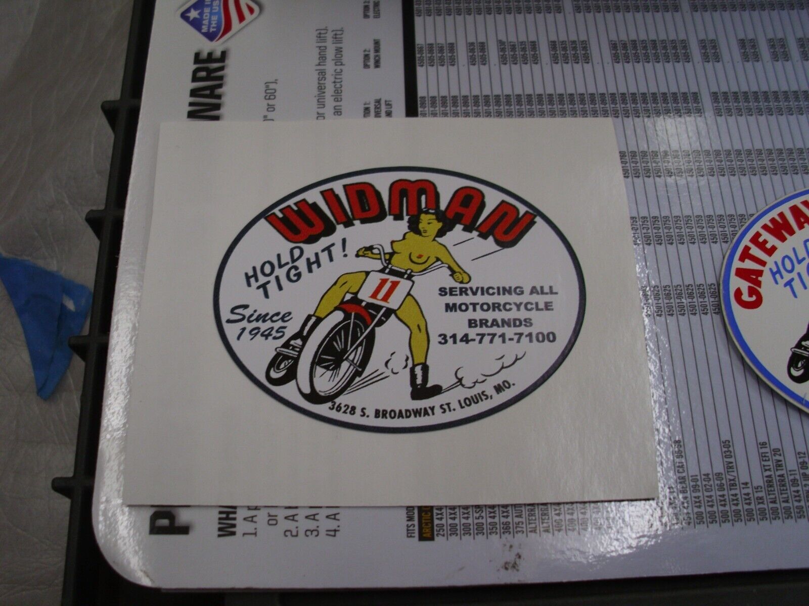 THE RACING LADY, WIDMAN MOTORCYCLE SERVICE, ORIGINAL SIZE 3\