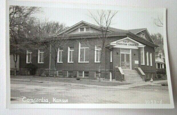 Early 1900\'s Real Photo Postcard First Christian Church Concordia Kansas C-4