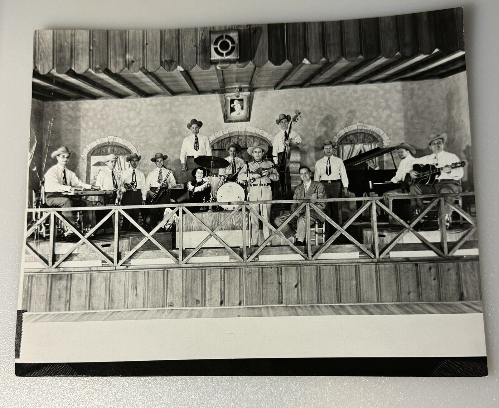 Vintage Bob Wills & His Texas Playboys On Stage 1940s Photograph 8x10