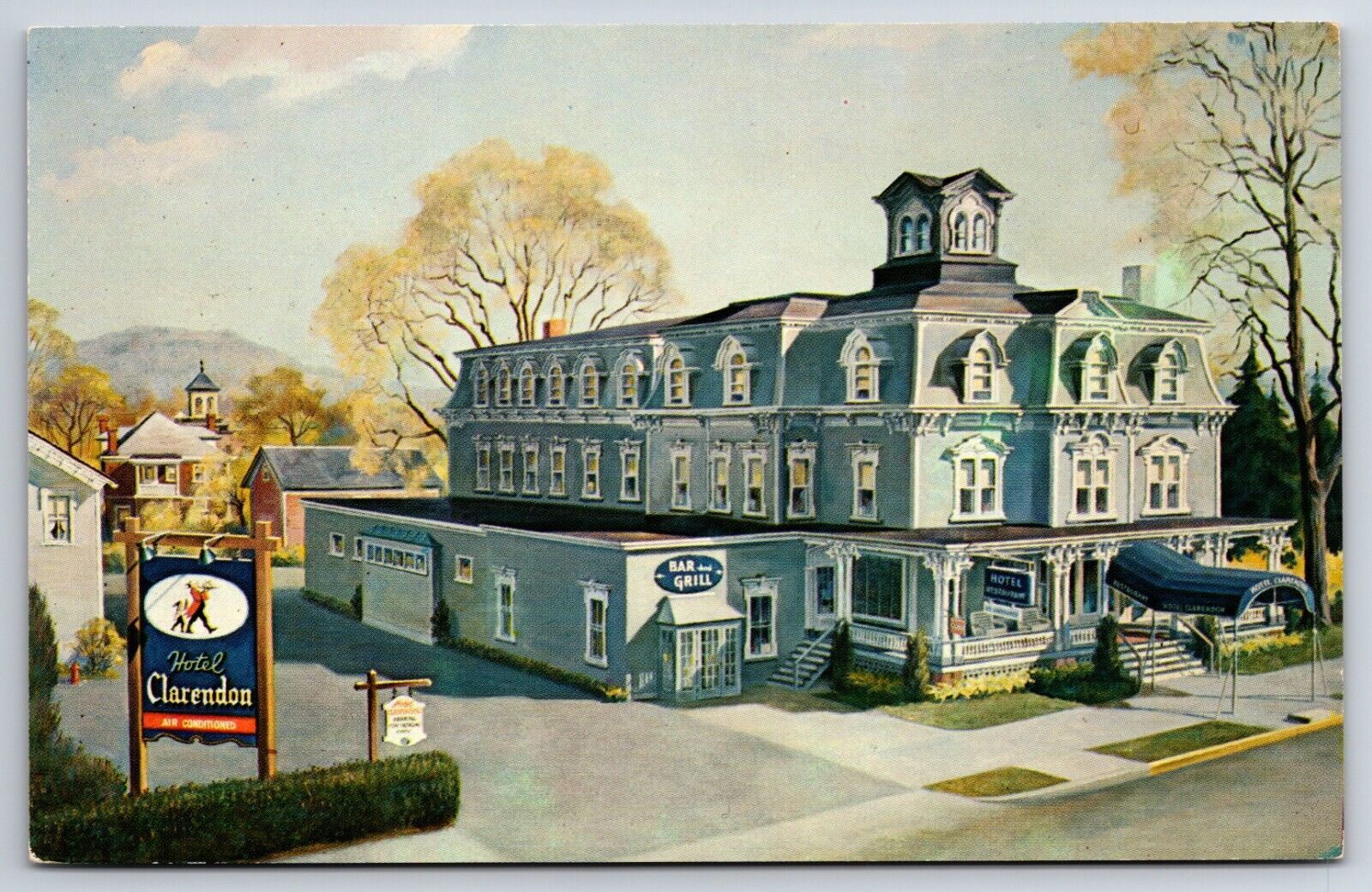 Hotel Claredon Hackettstown New Jersey NJ Hwy 46 Chrome Postcard