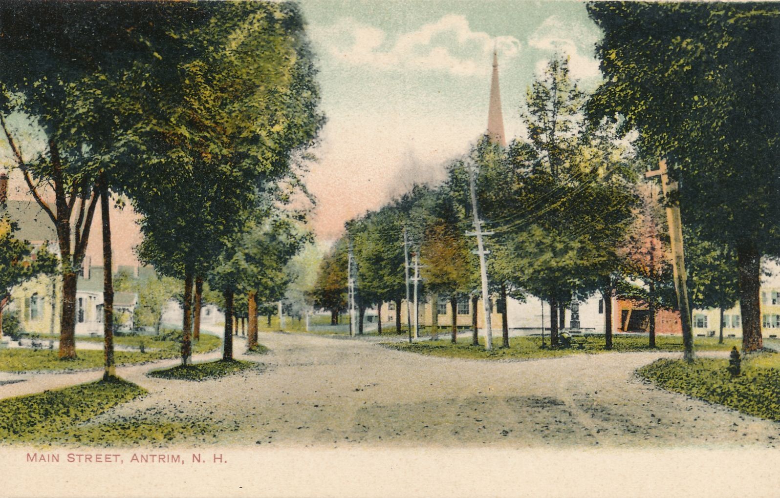 ANTRIM NH - Main Street Postcard