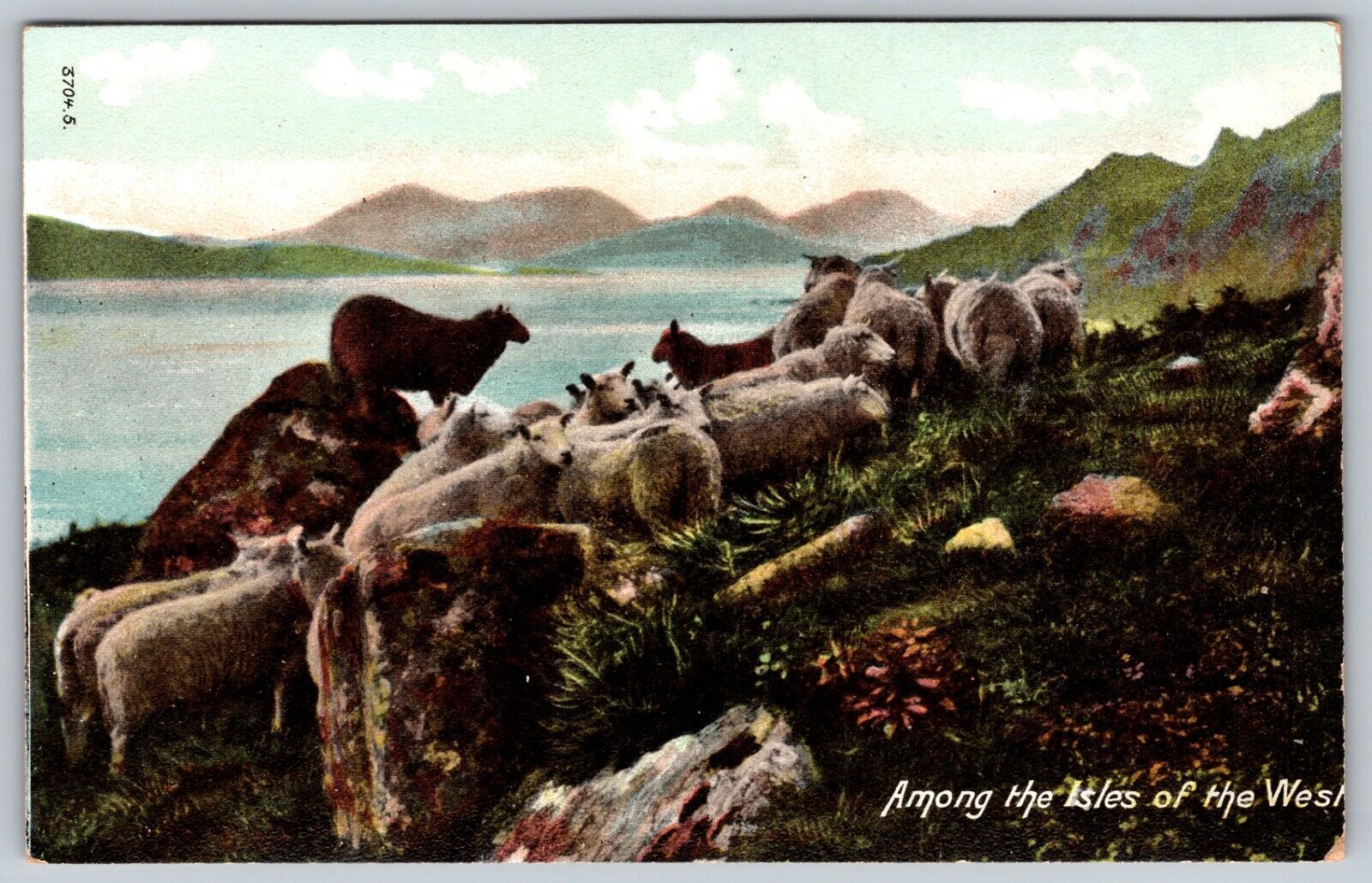 EARLY MORNING SCOTTISH LOCH AMONG THE ISLES OF THE WEST VINTAGE POSTCARD
