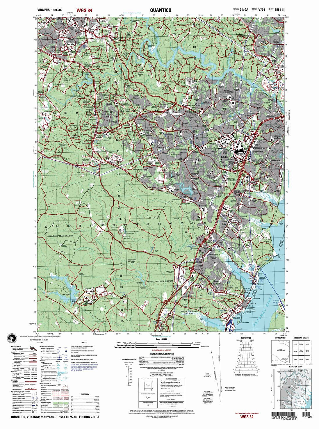 Army Military Topographic Map - Quantico, Virginia
