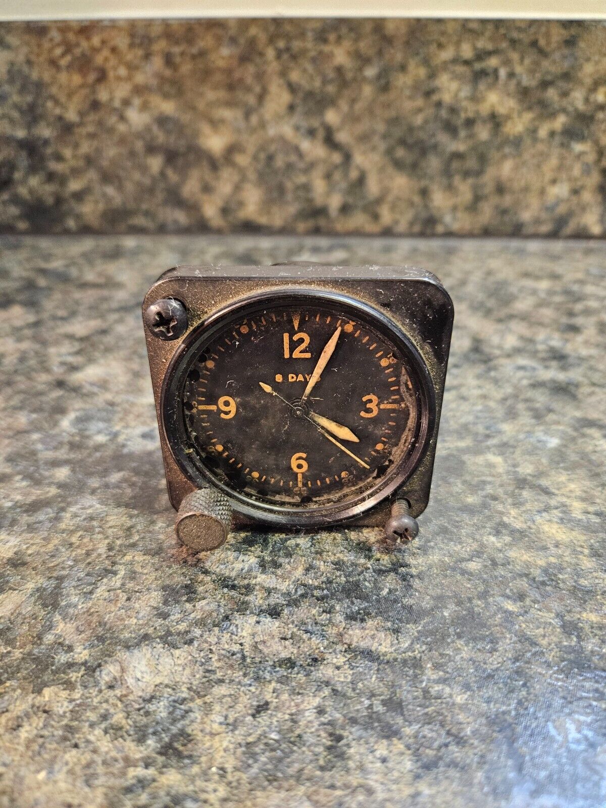 Vintage Aircraft / Airplane 8 Day Clock ~ Military Airplane Clock (Lot 395)