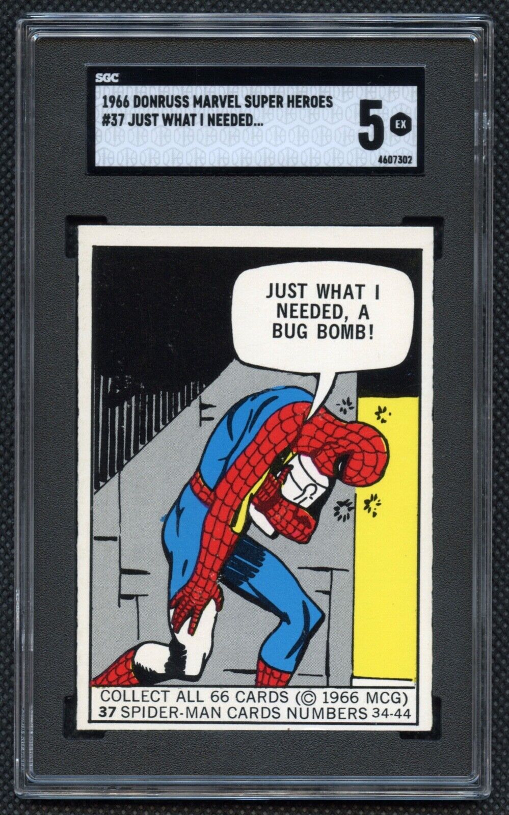 1966 Donruss Marvel Spider-Man Rookie #37 (White Leg Variation) SGC 5
