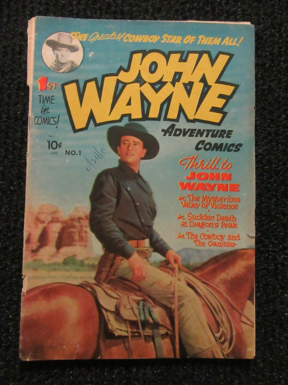 John Wayne Adventure Comics #1  Winter 1949  Nice Complete Copy  See Pics
