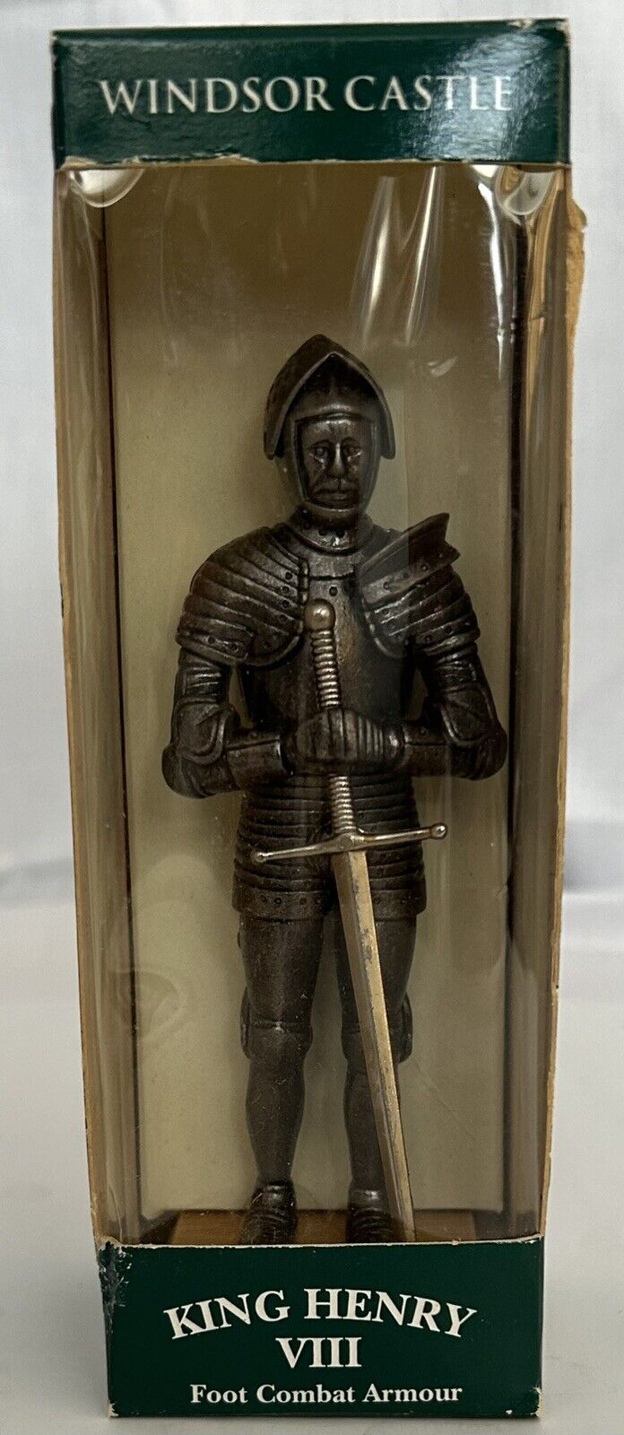 King Henry VIII Foot Combat Armour / Pewter Statue w/Wooden Base-Circa 1520/ NEW