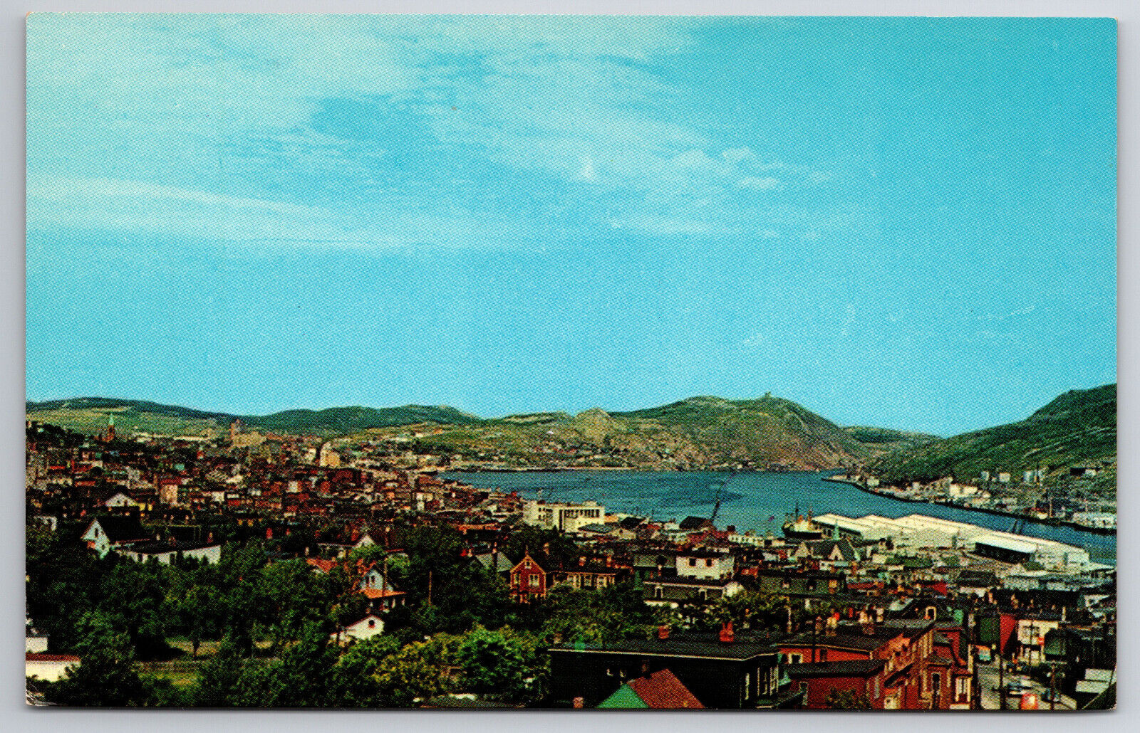 Vintage Canada Postcard City & Harbour St. John\'s Showing Finger Pier