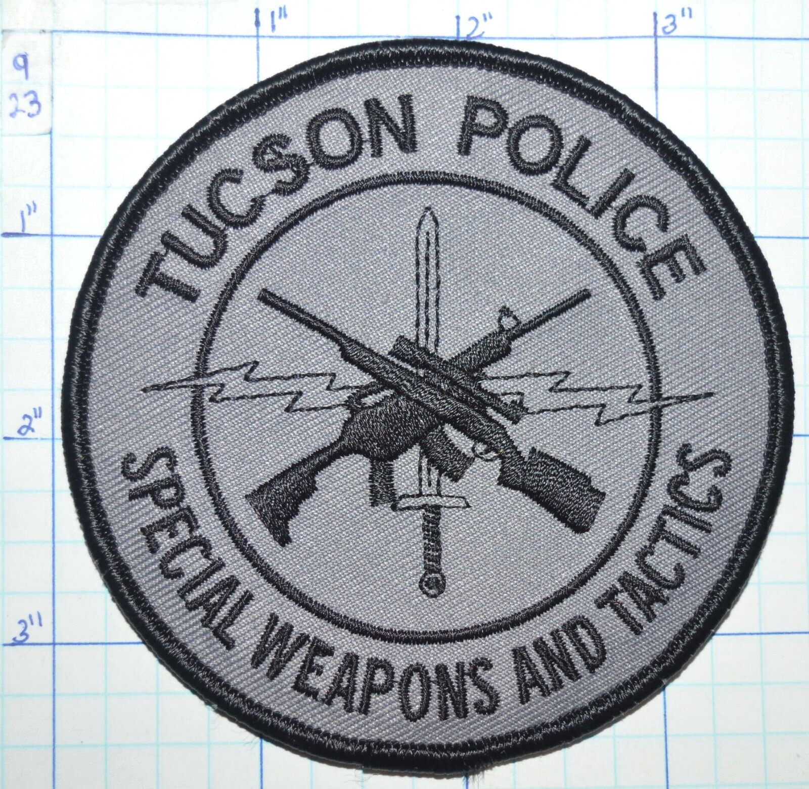 ARIZONA, TUCSON POLICE SWAT SPECIAL WEAPONS & TACTICS HOOK & LOOP BACK PATCH