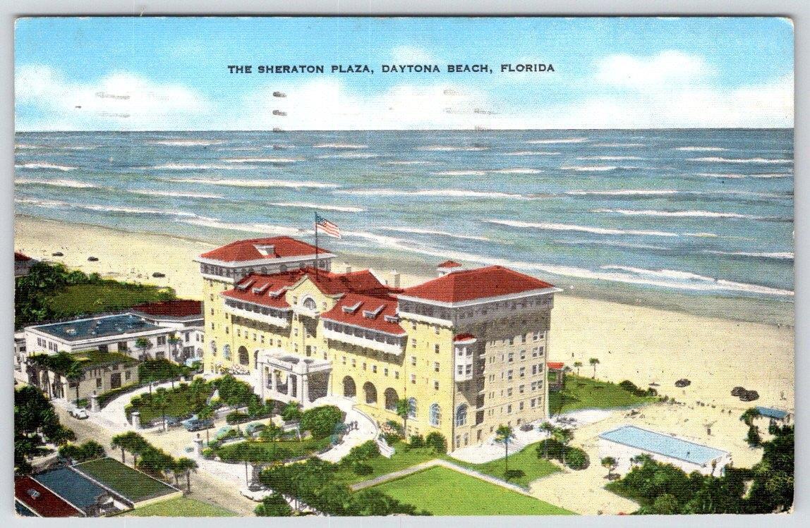 1947 SHERATON PLAZA HOTEL DAYTONA BEACH FLORIDA*FIREPROOF*VINTAGE POSTCARD