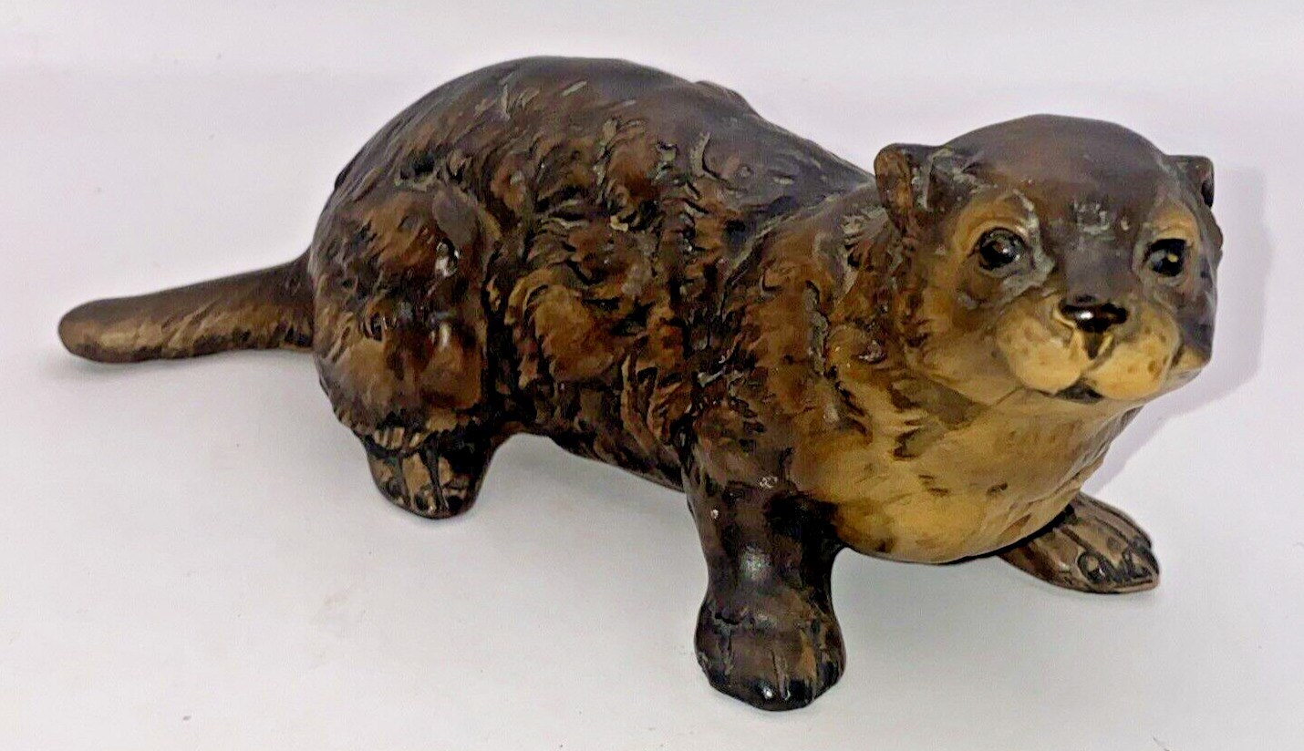 Vtg UCTCI Japan Ceramic Sea Otter Figurine Mid Century Modern Handpainted