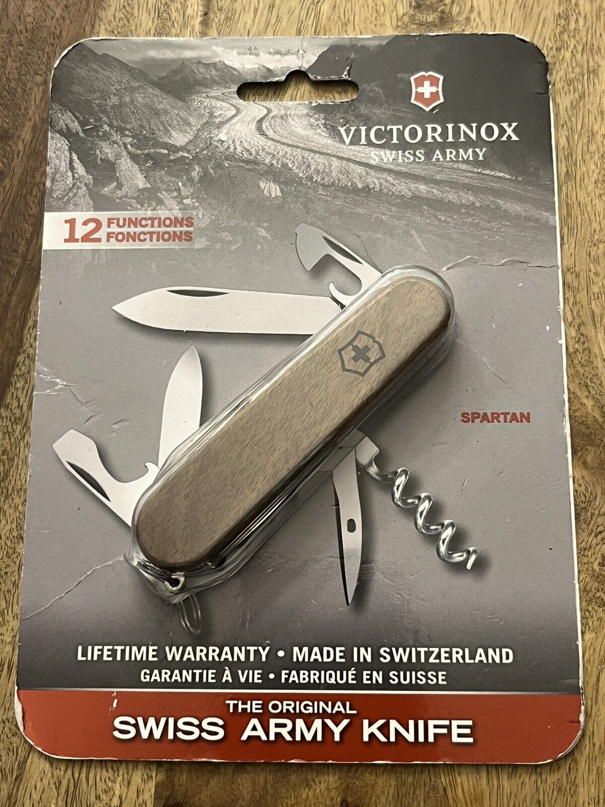 Walnut Wood Victorinox Spartan Swiss Army Knife NEVER USED ~TASKCo