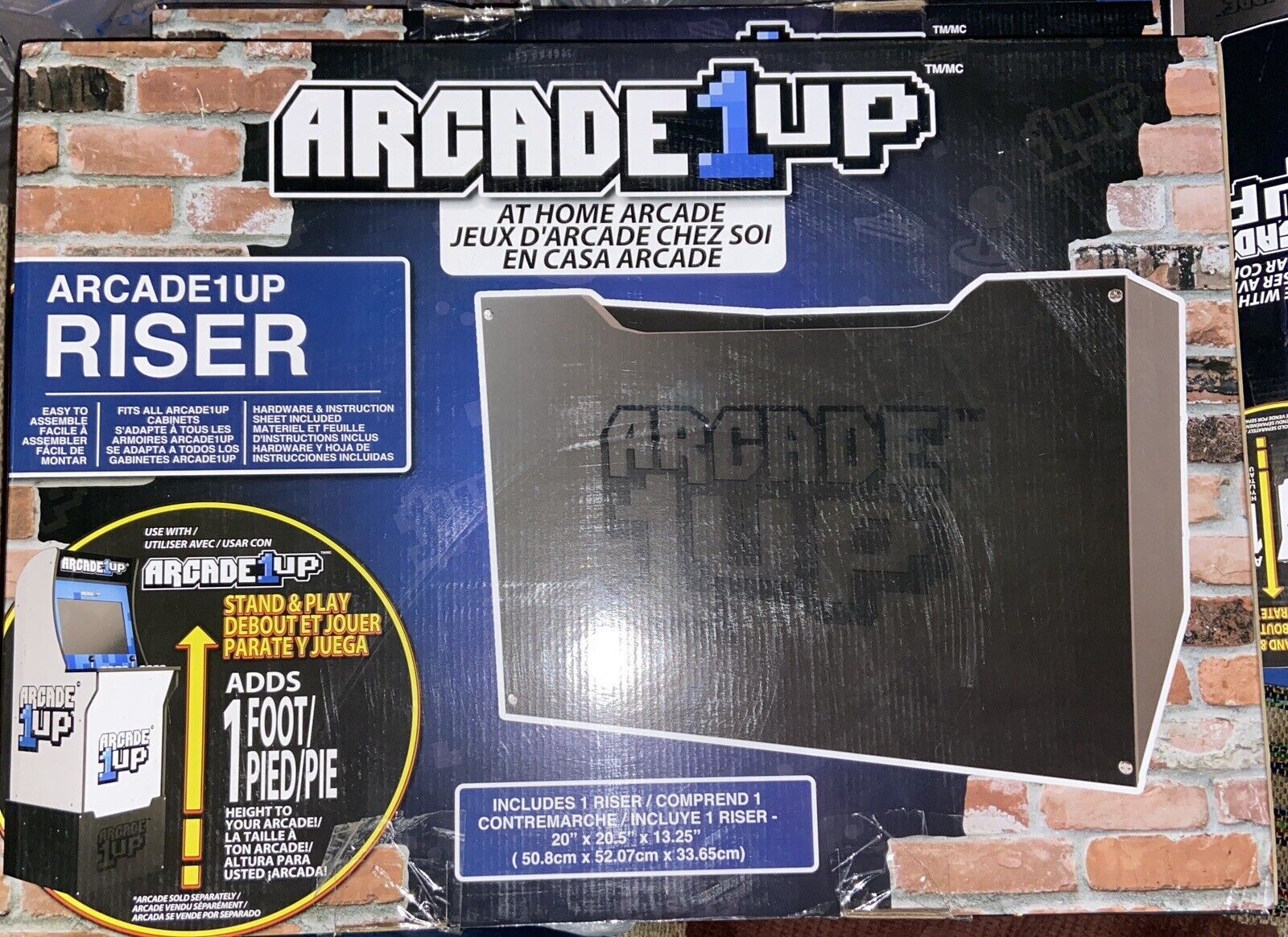 Arcade1Up Riser Official Branded Black 1 Ft Factory Sealed Arcade 1Up Licensed