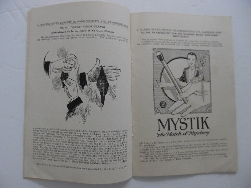 c.1934 S Willson Bailey Co. Magical Apparatus Magic Magician Catalog Vintage VG 