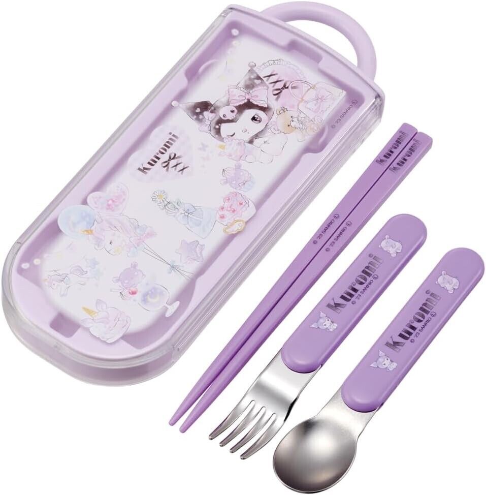 Sanrio Kuromi Fork Spoon Chopstick Set Lunch Travel Bento | US Seller