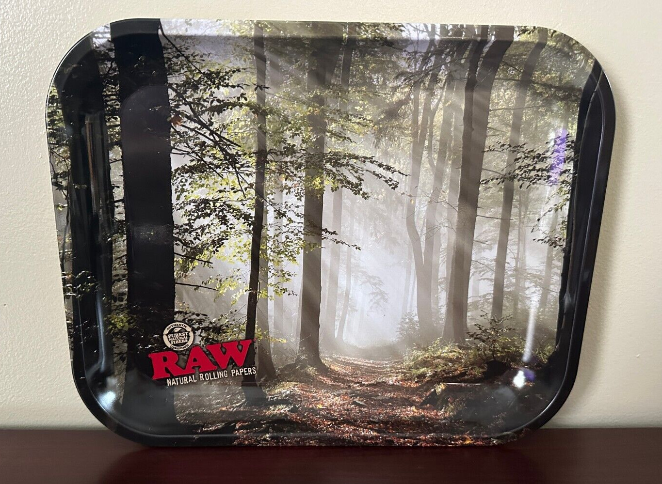 RAW TRAY ~SMOKEY FOREST~LARGE ROLLING TRAY~ 14 X 11~NEW