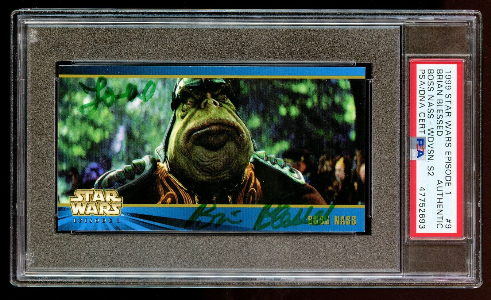Brian Blessed #9 signed autograph 1999 Star Wars Episode 1 Boss Nass PSA Slabbed