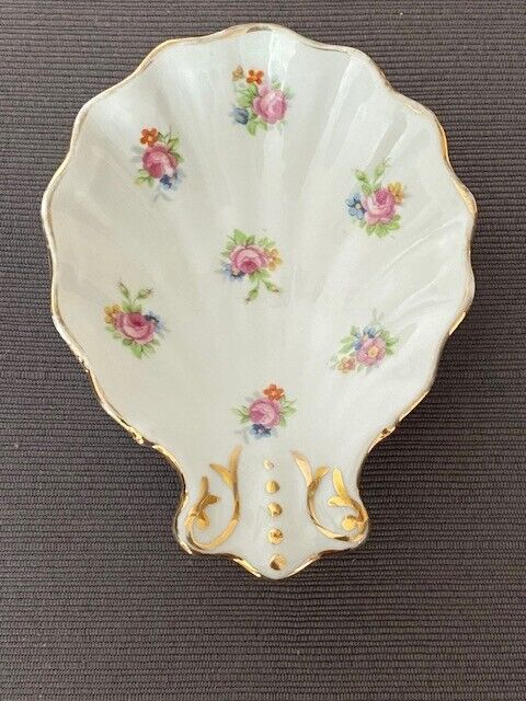 Limoges Francam Porcelain Vintage Floral  Spoon Rest