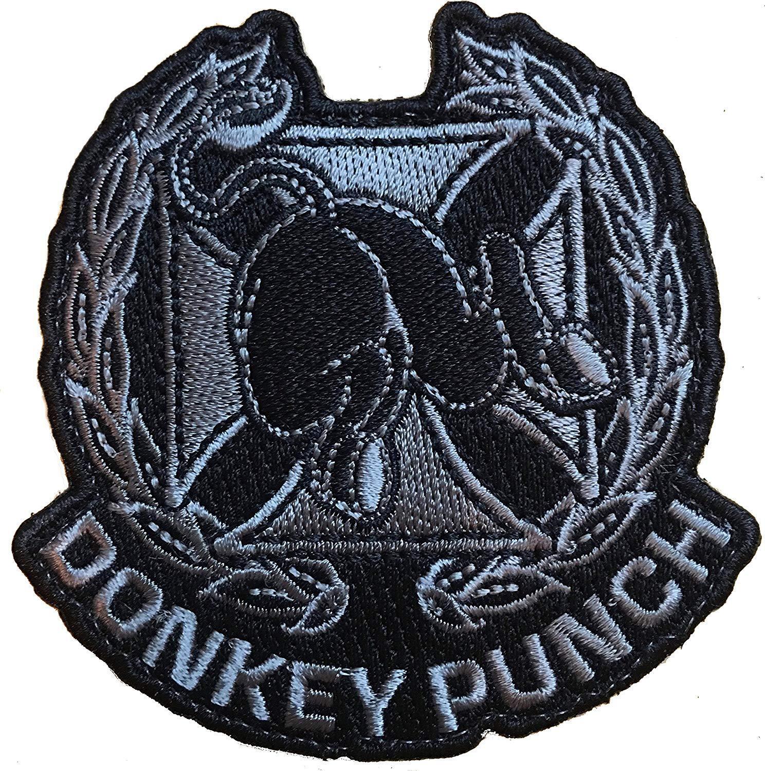 Donkey Punch Qualification Badge - Embroidered Morale Patch (Black / SWAT) 