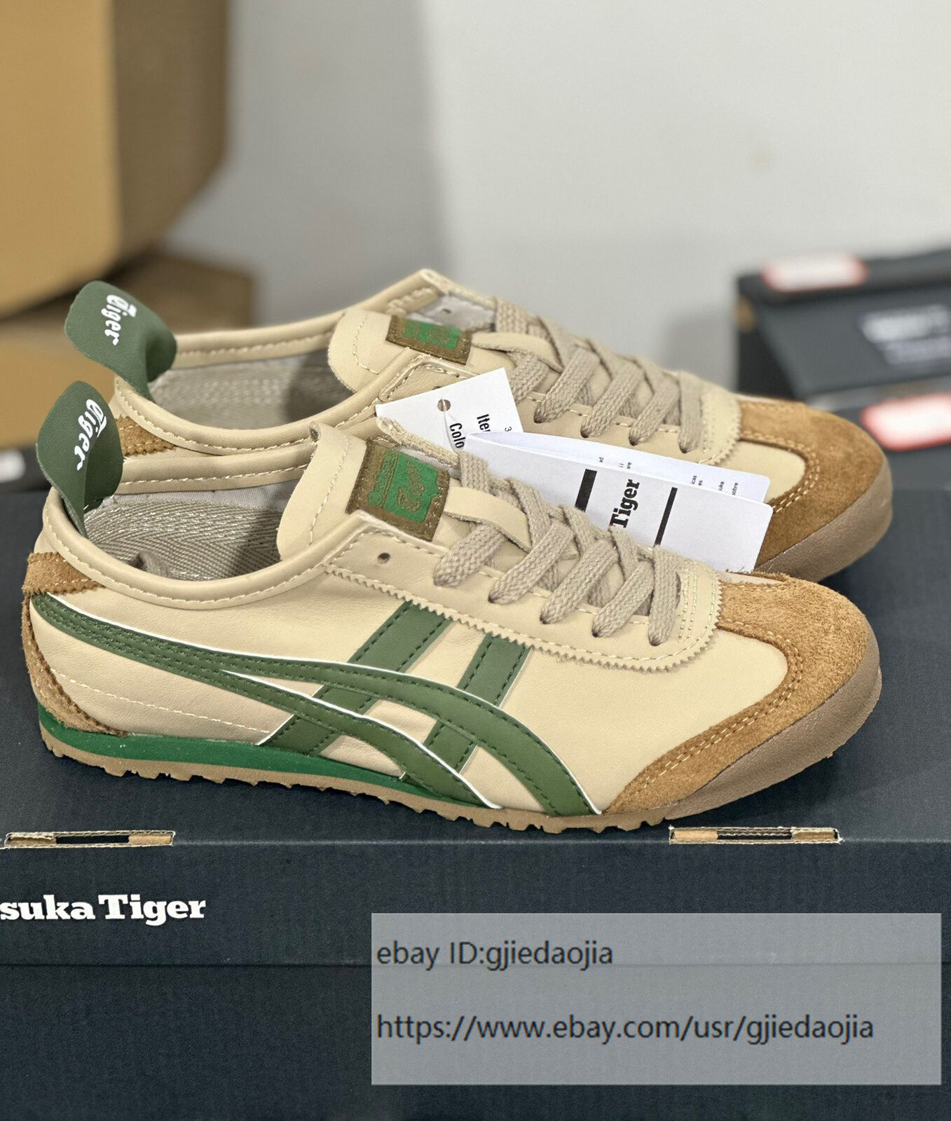 Onitsuka Tiger MEXICO 66 1183C102-250 Beige Grass Green Sneakers Shoes Unisex