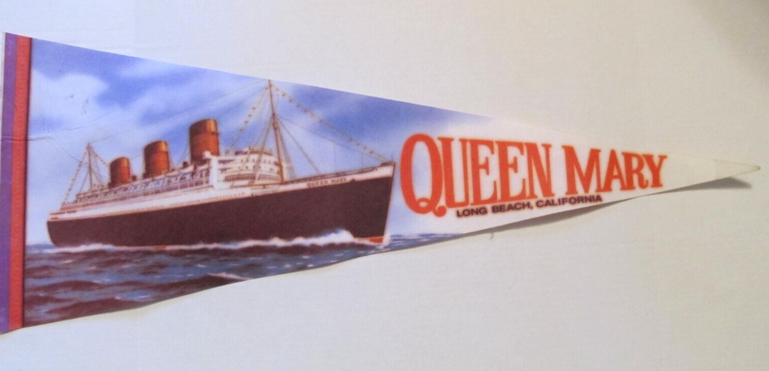 THE QUEEN MARY Memorabilia: Vintage Pennant from 1979 ~ Measures 29 1/2\