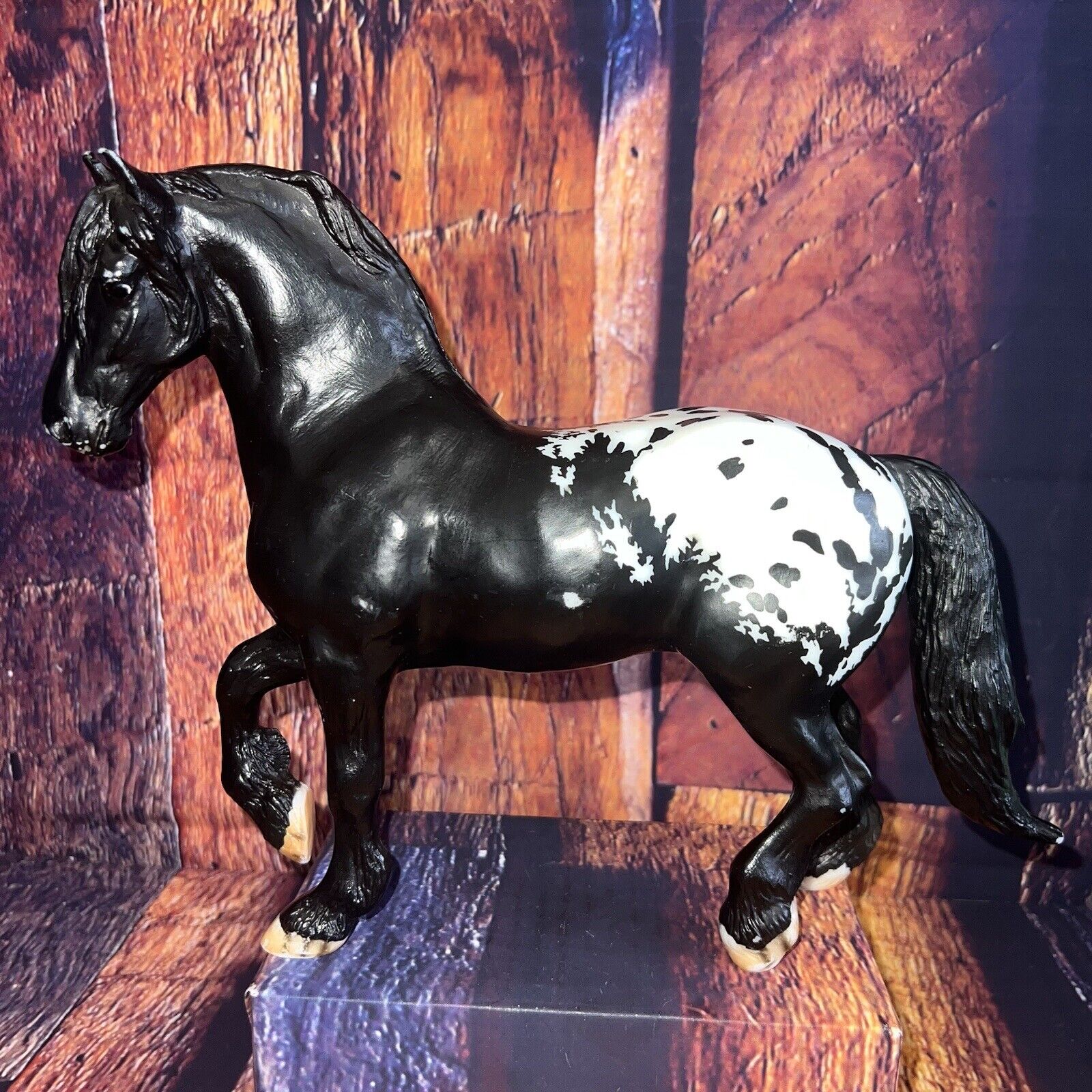 Breyer Horses Traditional Size Harley Appaloosa Draft Horse Black White #1805