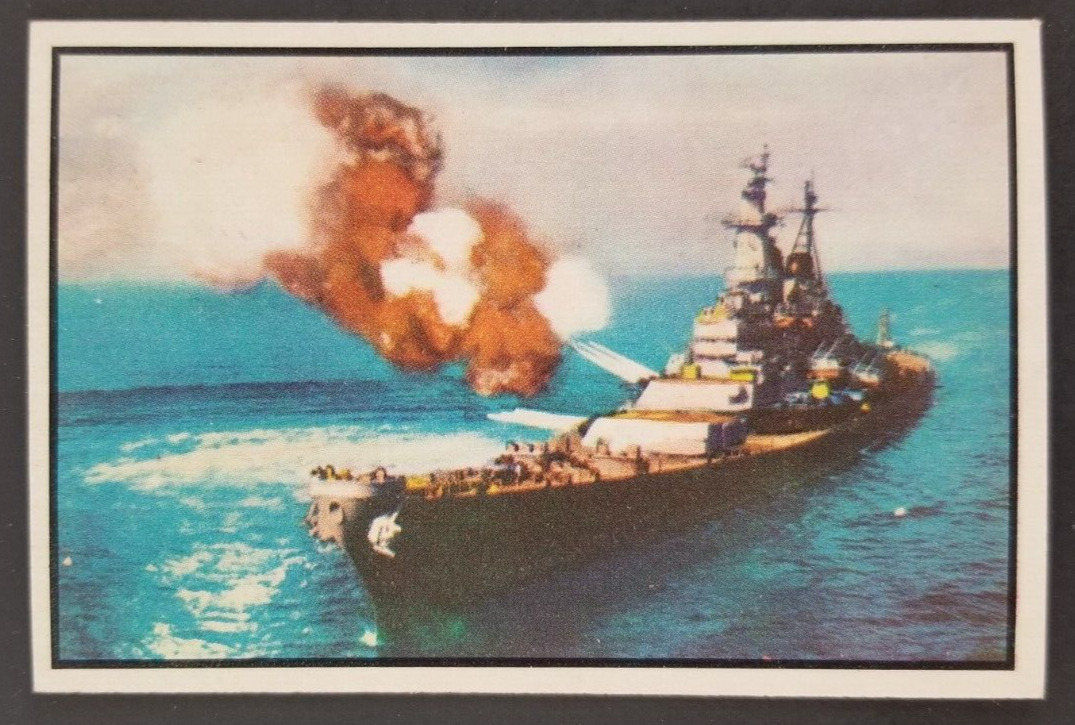 Navy Battleship 1954 Bowman Military Card #90 (EX Minor Corner Wear)