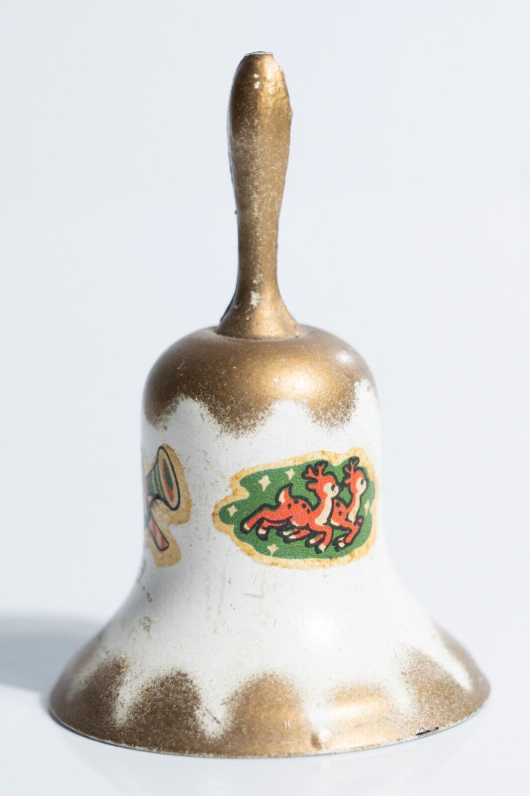 Vintage Miniature Painted Metal Christmas Bell 
