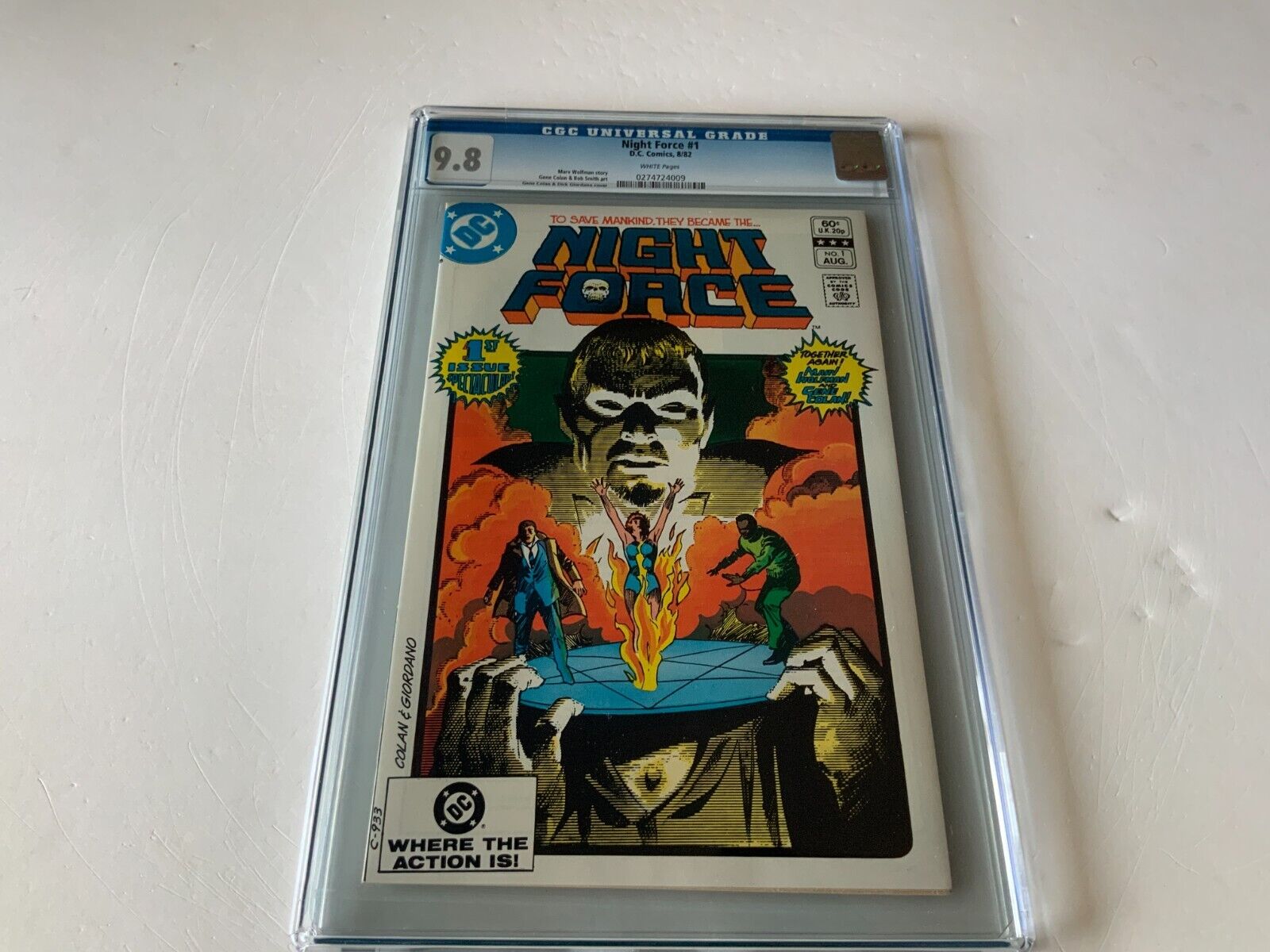 NIGHT FORCE 1 CGC 9.8 WHITE PAGES HORROR SCI FI DC COMICS 1982