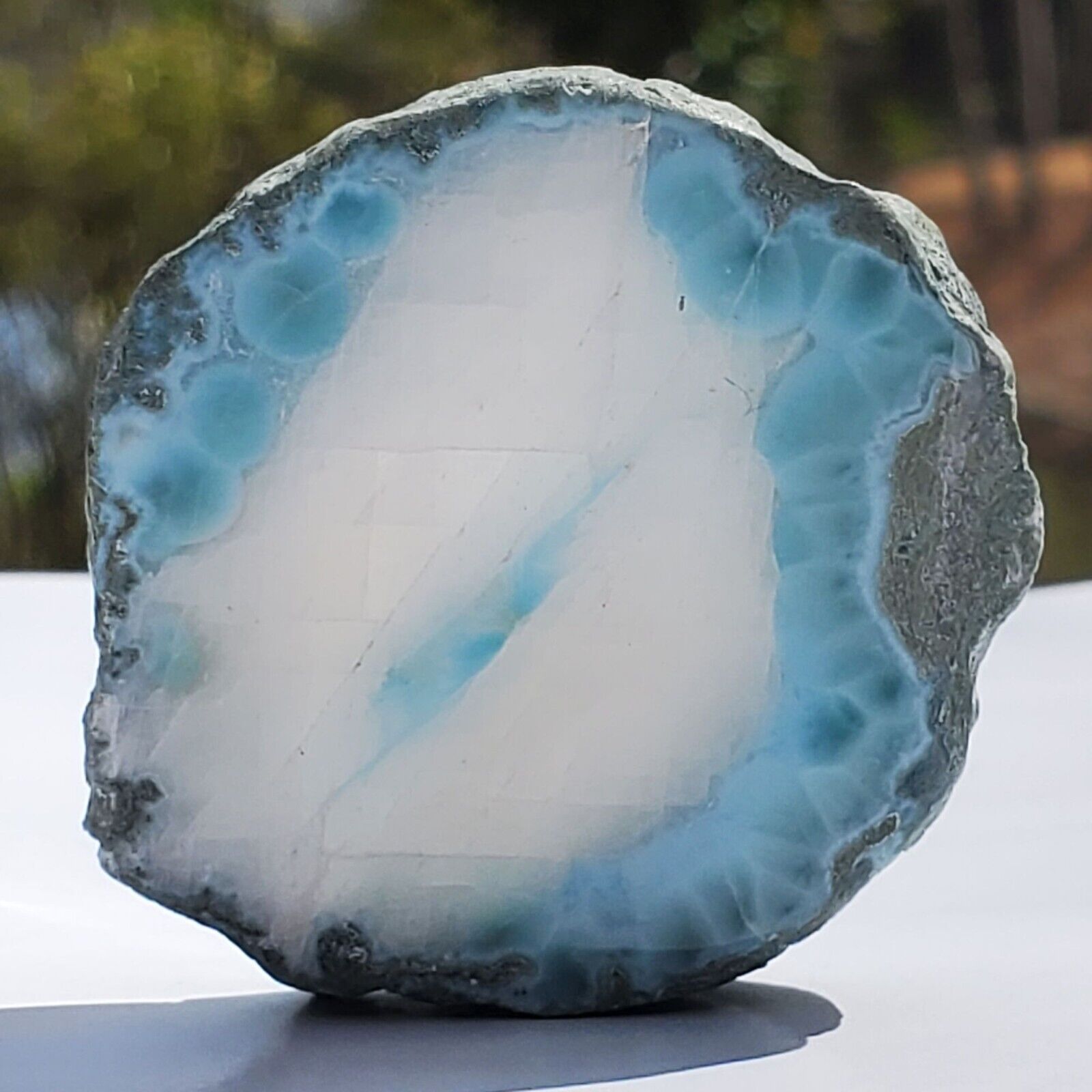32g 160ct Hand-picked Larimar pectolite Dominican Blue Rough Slab Rock Stone Gem