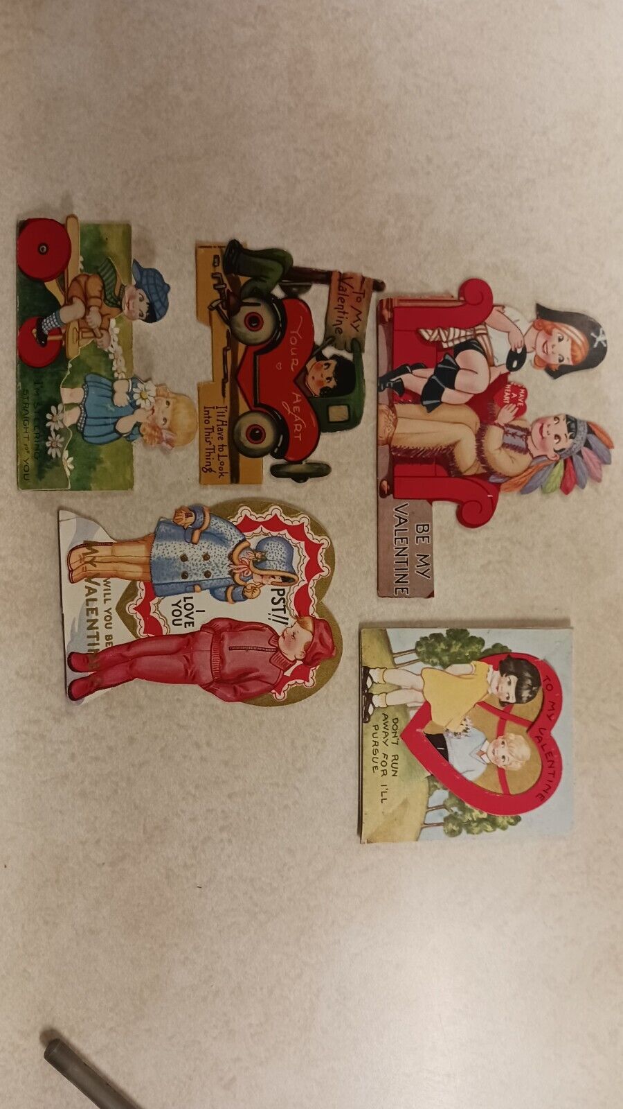 Vintage Valentine Card From 1930s Lot Of Five