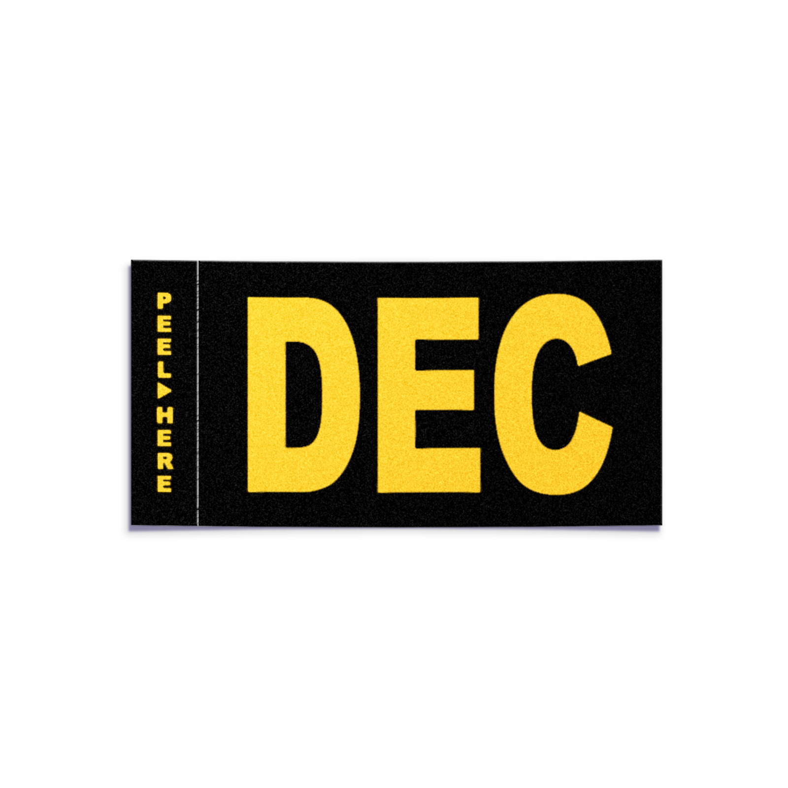 DECEMBER - California License Plate - Legacy Black Yellow Month Sticker DMV Tag