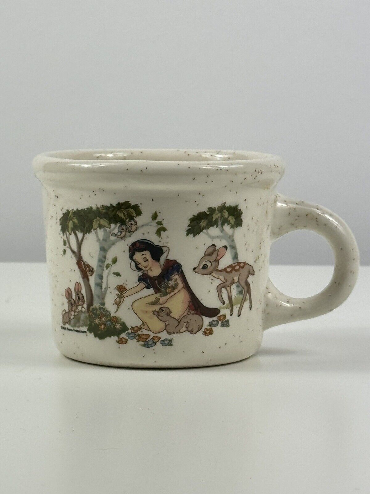 Vintage DISNEY Treasure Craft Snow White Speckled Ceramic Mug, Made in USA, #851