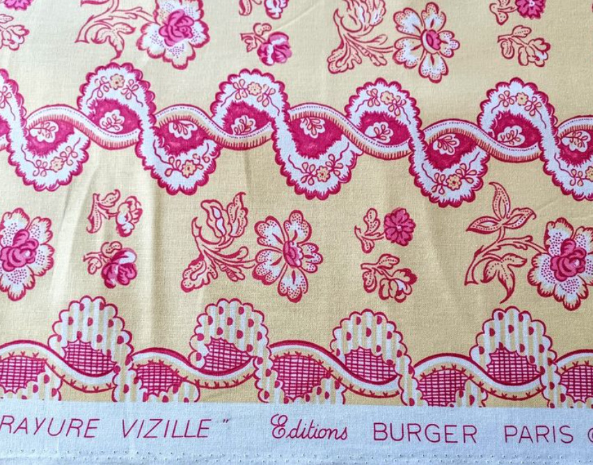 Beautiful Charles Burger Paris designer French cotton fabric BTHY Rayure Vizelle