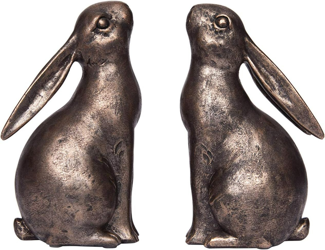 Decorative Resin Rabbit Bookends, Bronze, Set of 2,in The Living Room, Office
