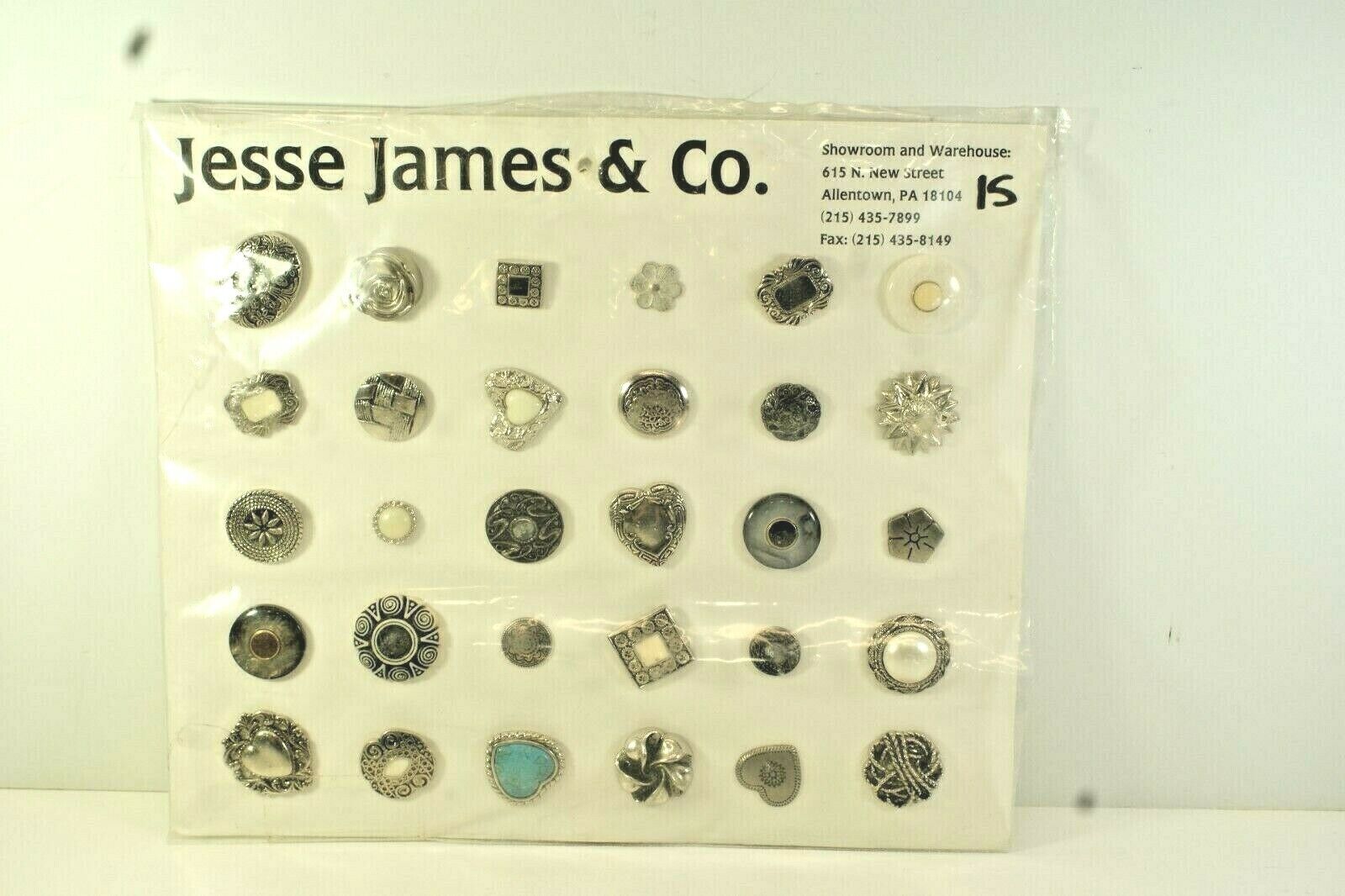 Button Card, Jesse James & Co Sample Card, Vintage Looking Buttons, 30 Buttons