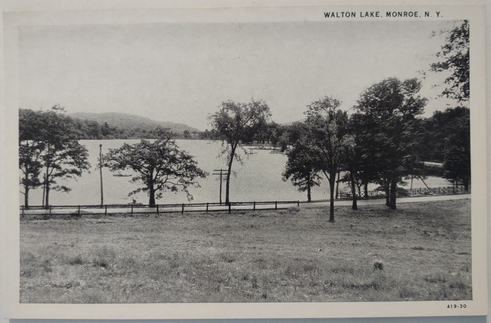 Vintage Postcard Walton Lake New York Rogers Drug Store b AA13