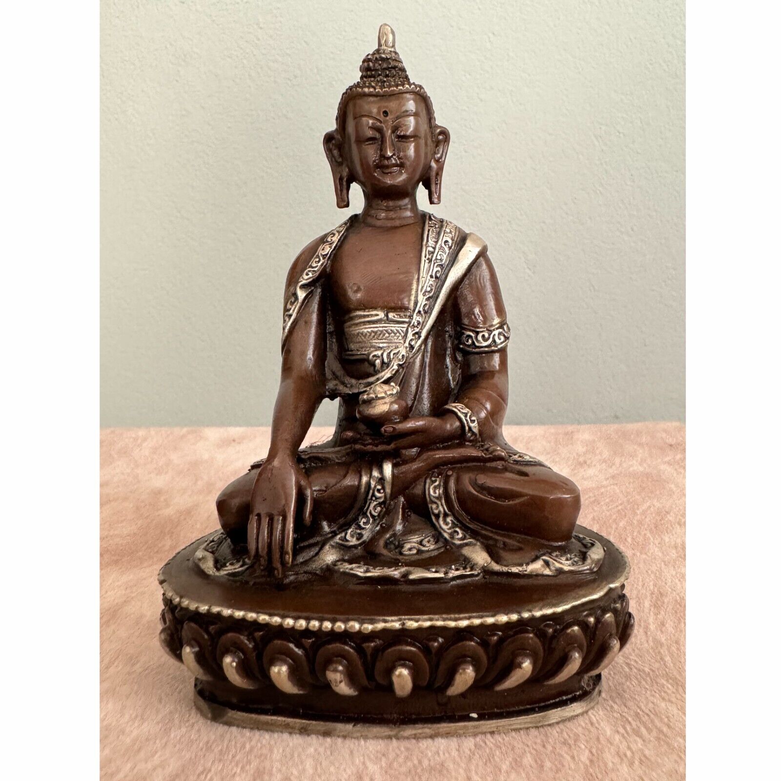 Copper Buddha Statue, Antique Copper Oxidized Master Quality Shakyamuni Buddha