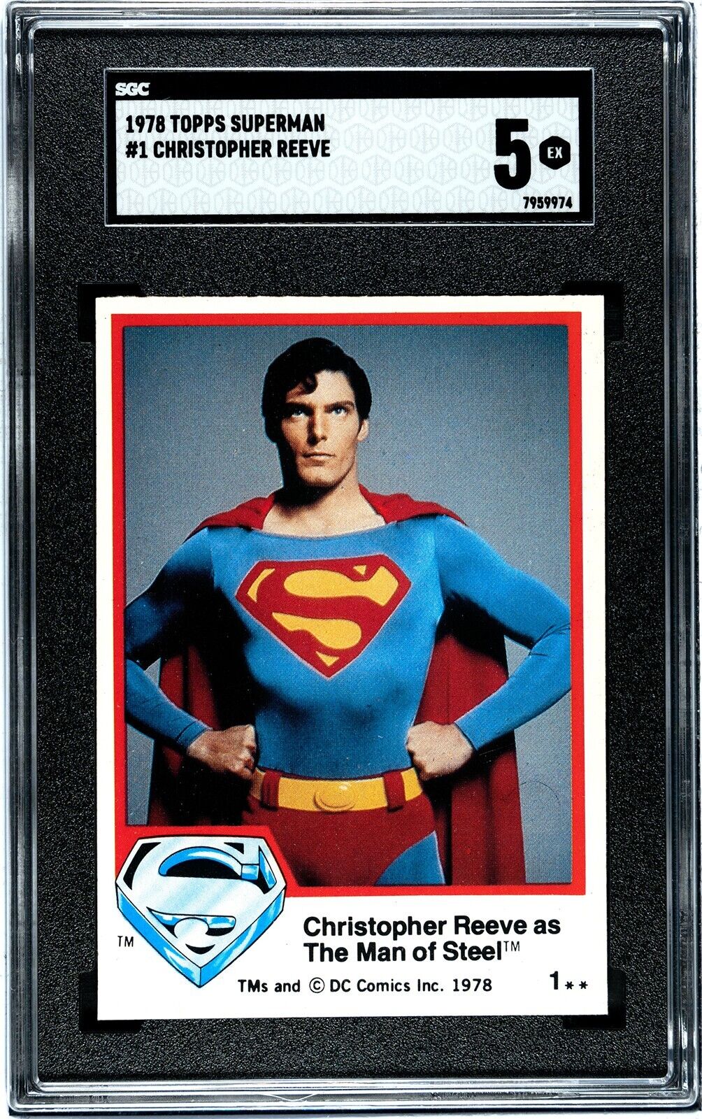 1978 Topps Superman The Movie Christopher Reeve #1 SGC 5