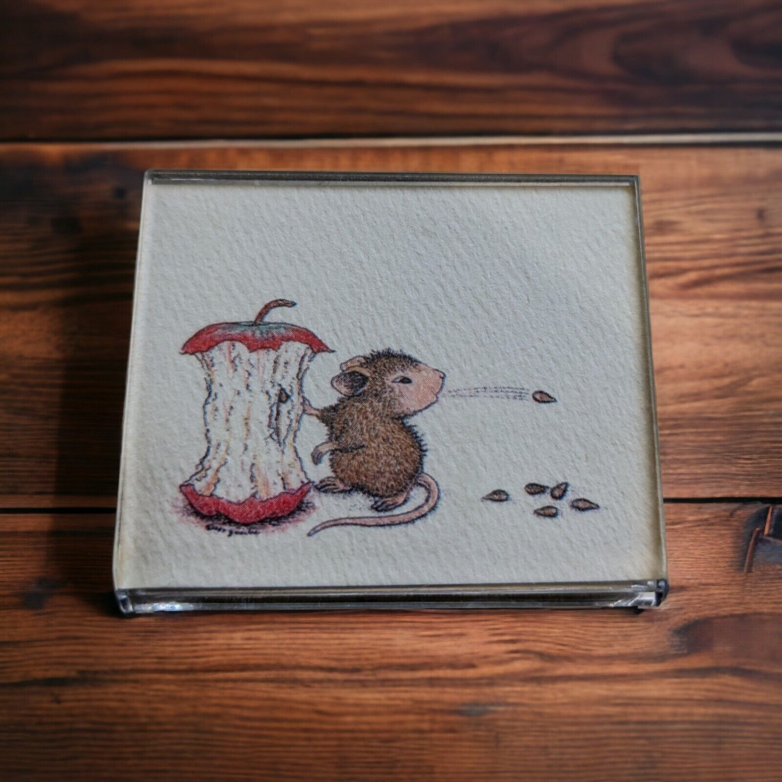 Vintage Ellen Jareckie Mouse Spitting Out Apple Seeds Magnet House Mouse 1987
