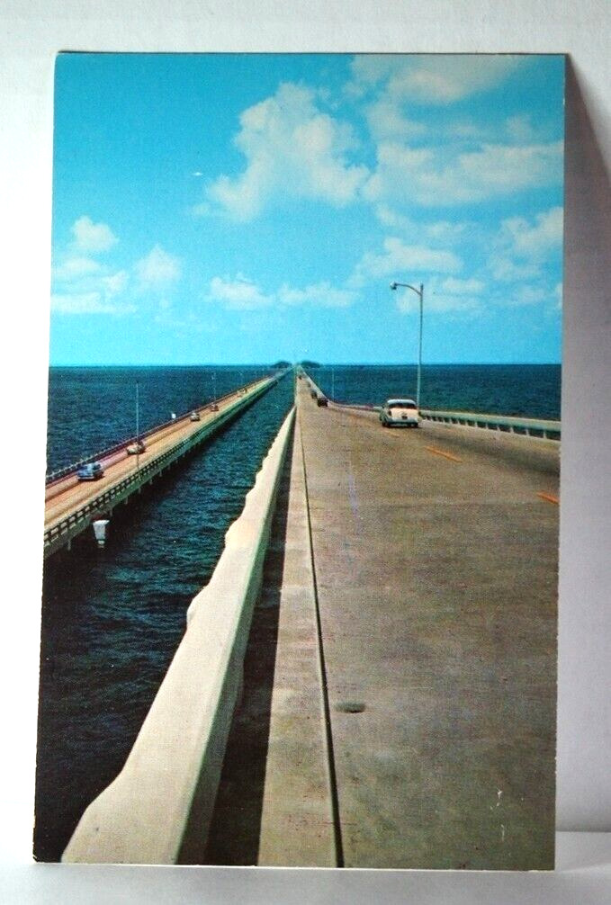 Postcard Gandy Twin Bridges Tampa Bay St. Petersburg FL 50s or 60s