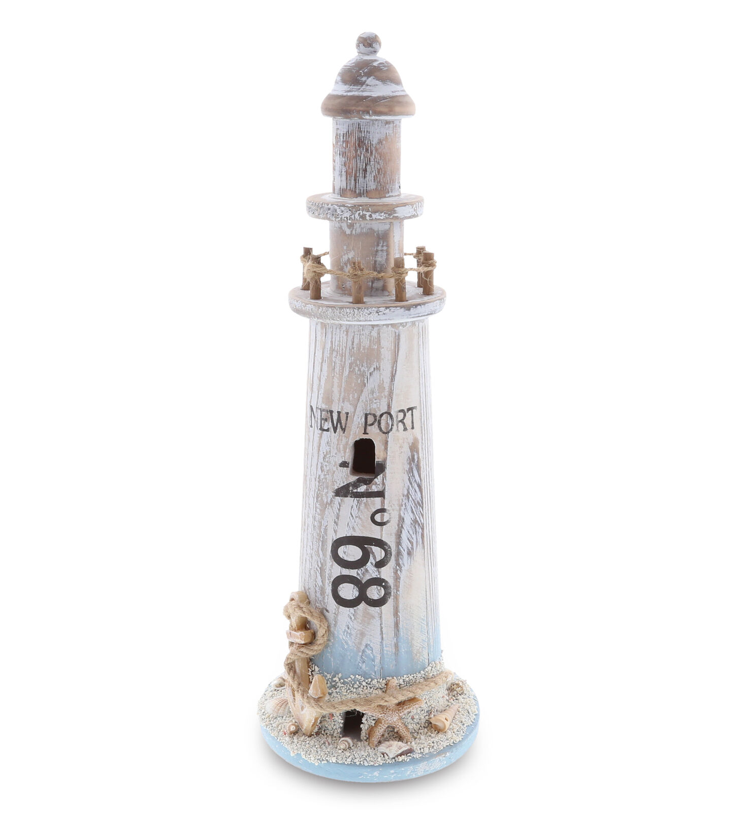 CoTa Global Coastal Horizon Lighthouse Decor with Starfish - 13.6 Inches