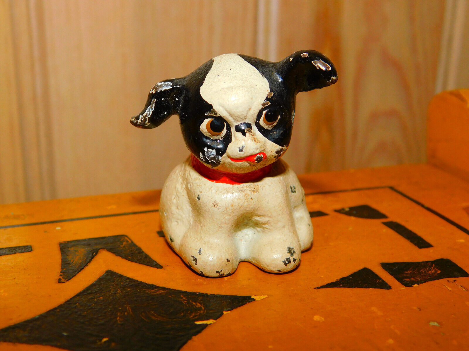 Antique HUBLEY CAST IRON FIDO PAPERWEIGHT PUP DOG Party Favor Miniature