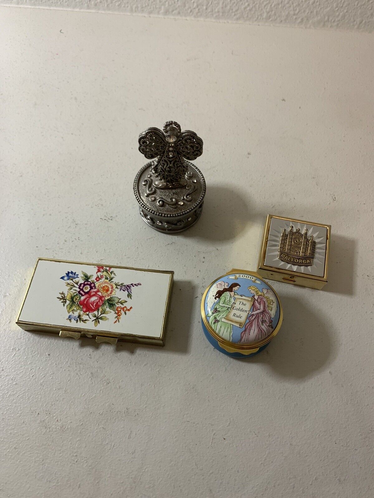 Halcyon Days Enamels-Trinket Pill Box Angels The Golden Rule (& other stuff)