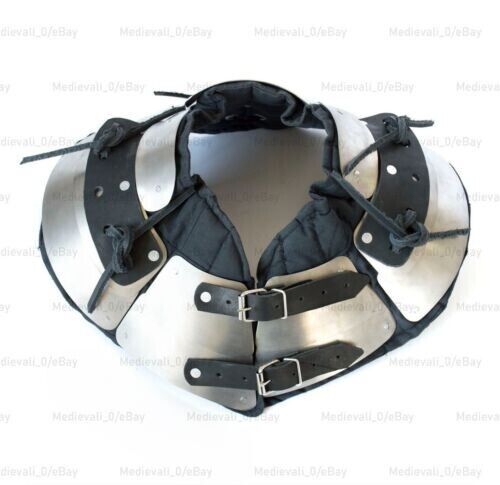Steel Plate Medieval Gorget Armor Cosplay Neck Protection W Inside Padded