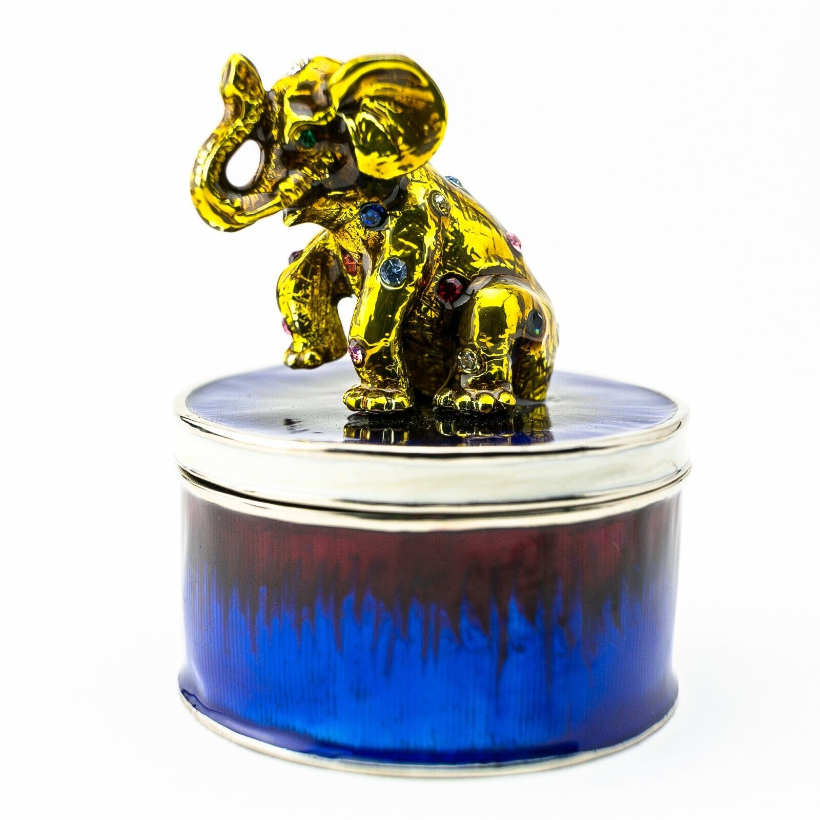 Elephant trinket box hand made by Keren Kopal & Austrian crystals Faberge