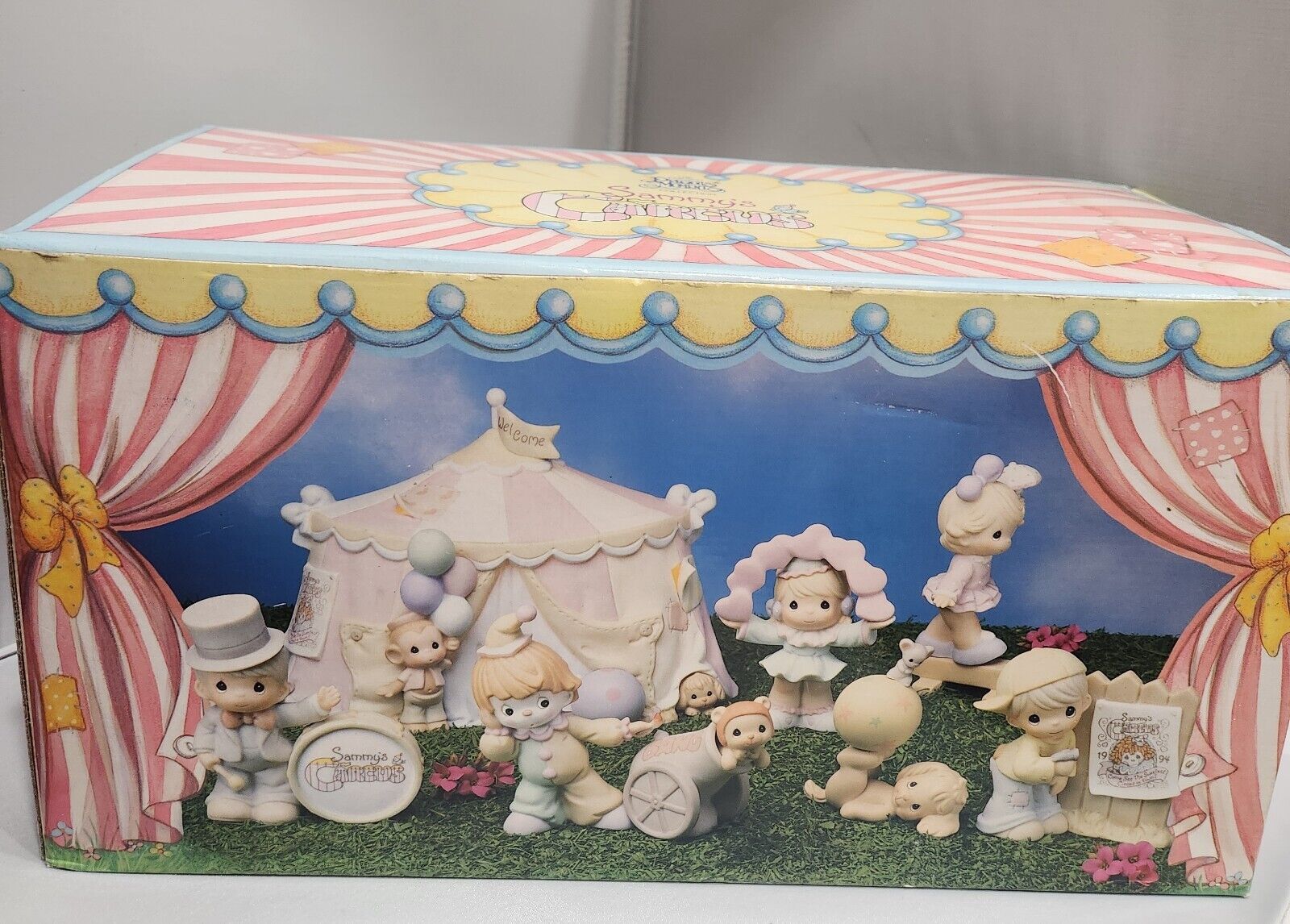 Retired 1994 Precious Moments #604070 Sammy\'s Circus 7 piece Set New in box